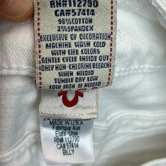 True Religion Billy Women’s White  Jeans size 28 - Picture 8 of 13